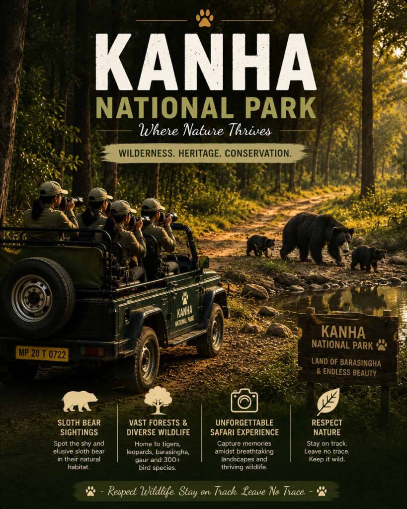 sloth bear sighting in kanha national park